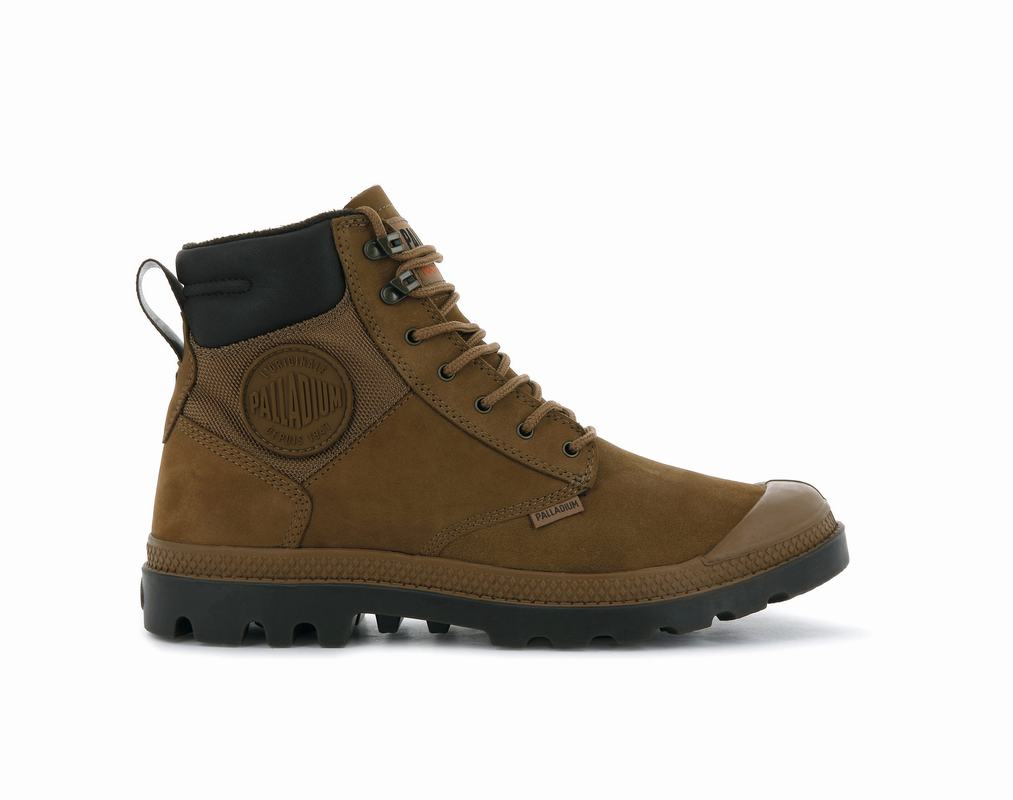 Palladium Pampa Shield Wp+ Lux Women's Waterproof Boots Dark Brown (BCDE54910)